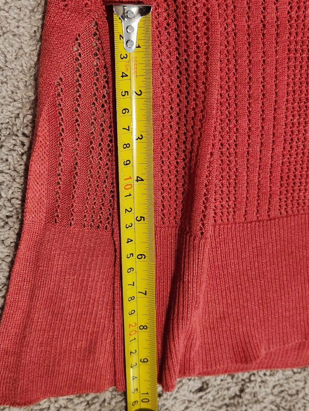 Margaux & Elle Coral Open Knit Long Cardigan Duster L Pockets - Picture 12 of 14